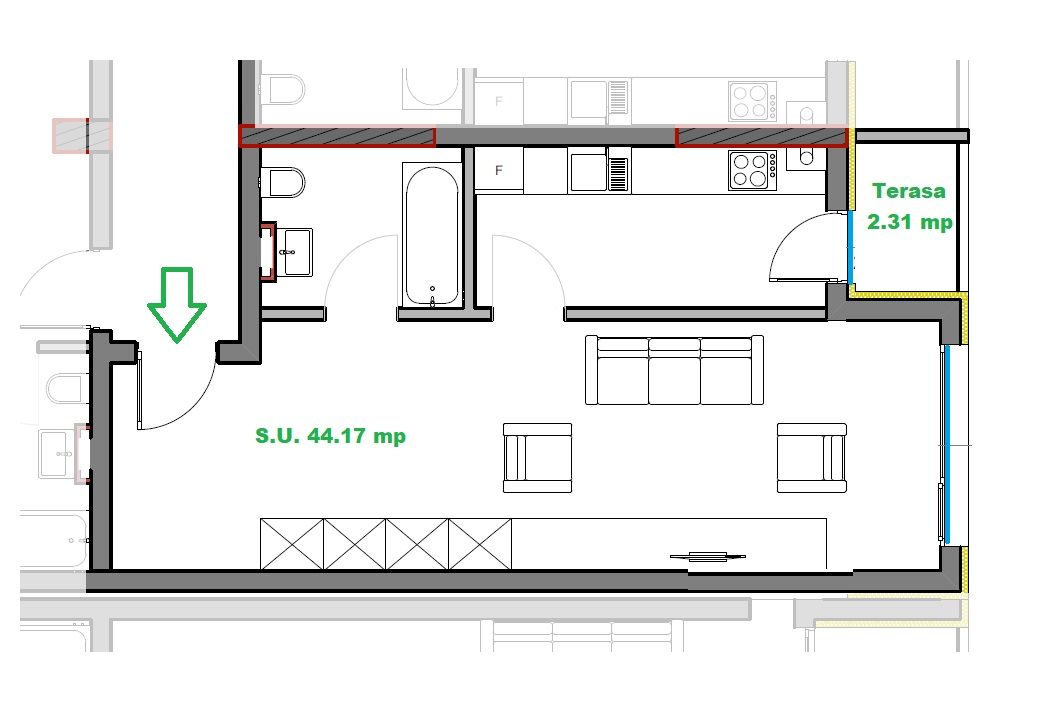 Apartament nou de vanzare 44 mp Soporului Comision 0% - Poză 7