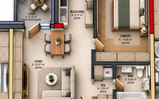 0% comision | Apartament 2 camere | 52,74mp | zona Terra Gardens - Poză 2