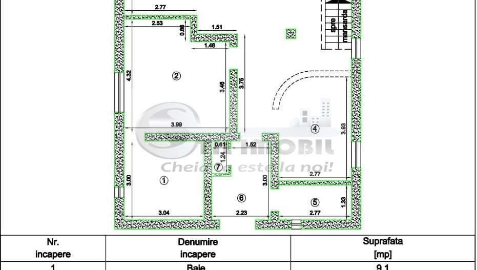 Casă pe trei niveluri, 264 mp utili + Foisor ,teren 2400 mp. - Schiță 13
