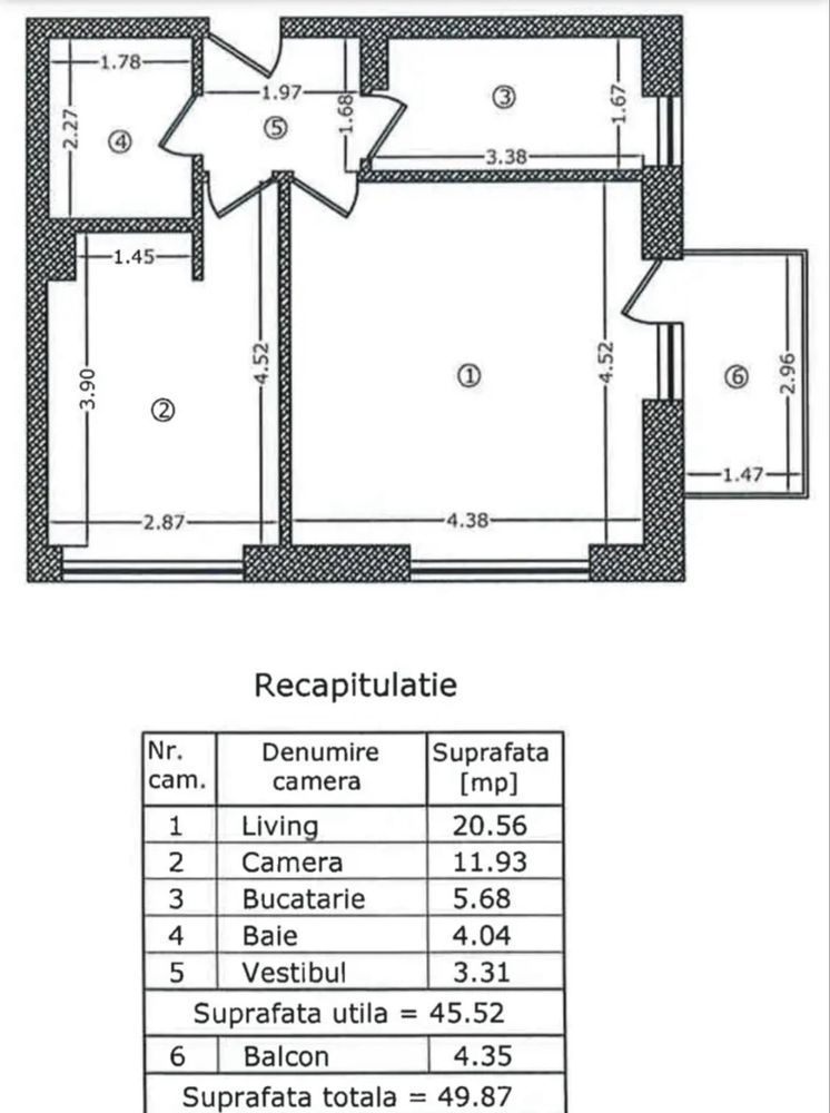 Apartament 2 camere Decomandat Hercesa - Poză 8