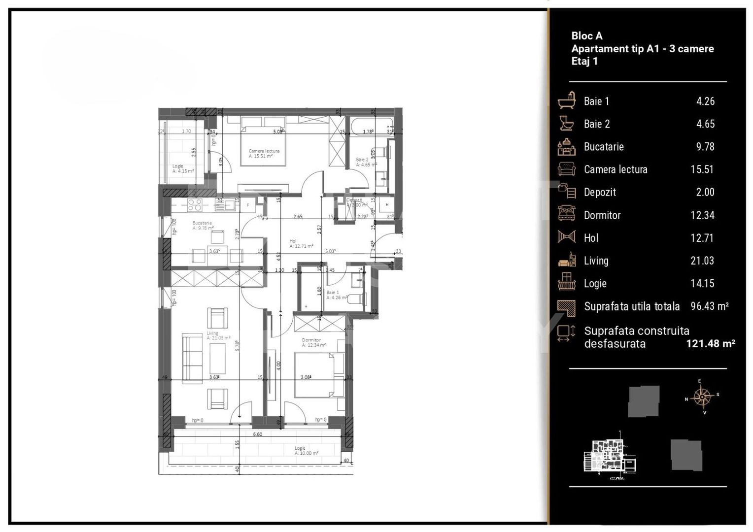 Vânzare, apartament cu 3 camere, Răcădău - Poză 10