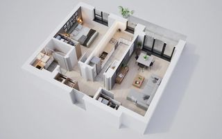 Apartament modern 2 camere cu terasa si incalzire in pardoseala - Poză 4