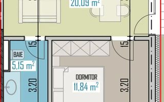 Apartament 2 camere semifinisat în Baciu, bloc nou - Poză 1