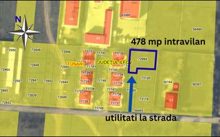 Vanzare Teren Construibil, Intravilan,CU, 478 mp - Tunari! Comision 0% - Poză 3