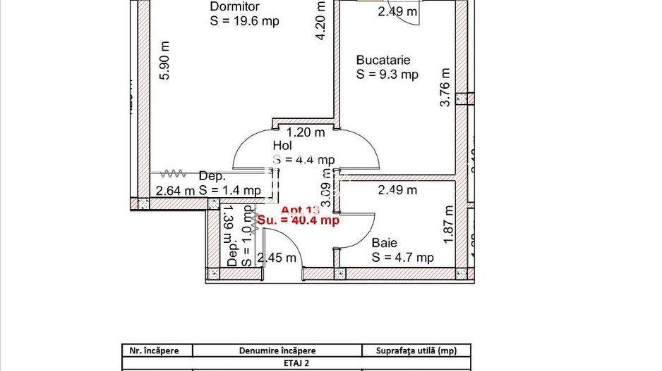 Apartament spațios 46 mp, dormitor 21,8 mp, intabulat| Șelimbăr zona Brana - Schiță 7