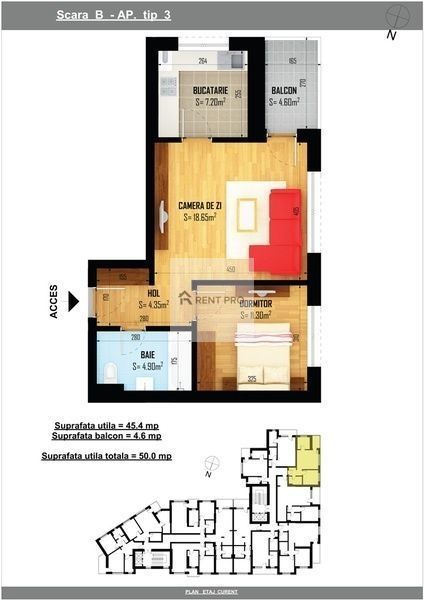 Apartamentul 2 camere cu Parcare Subterana zona Carrefour Orhideea - Poză 3
