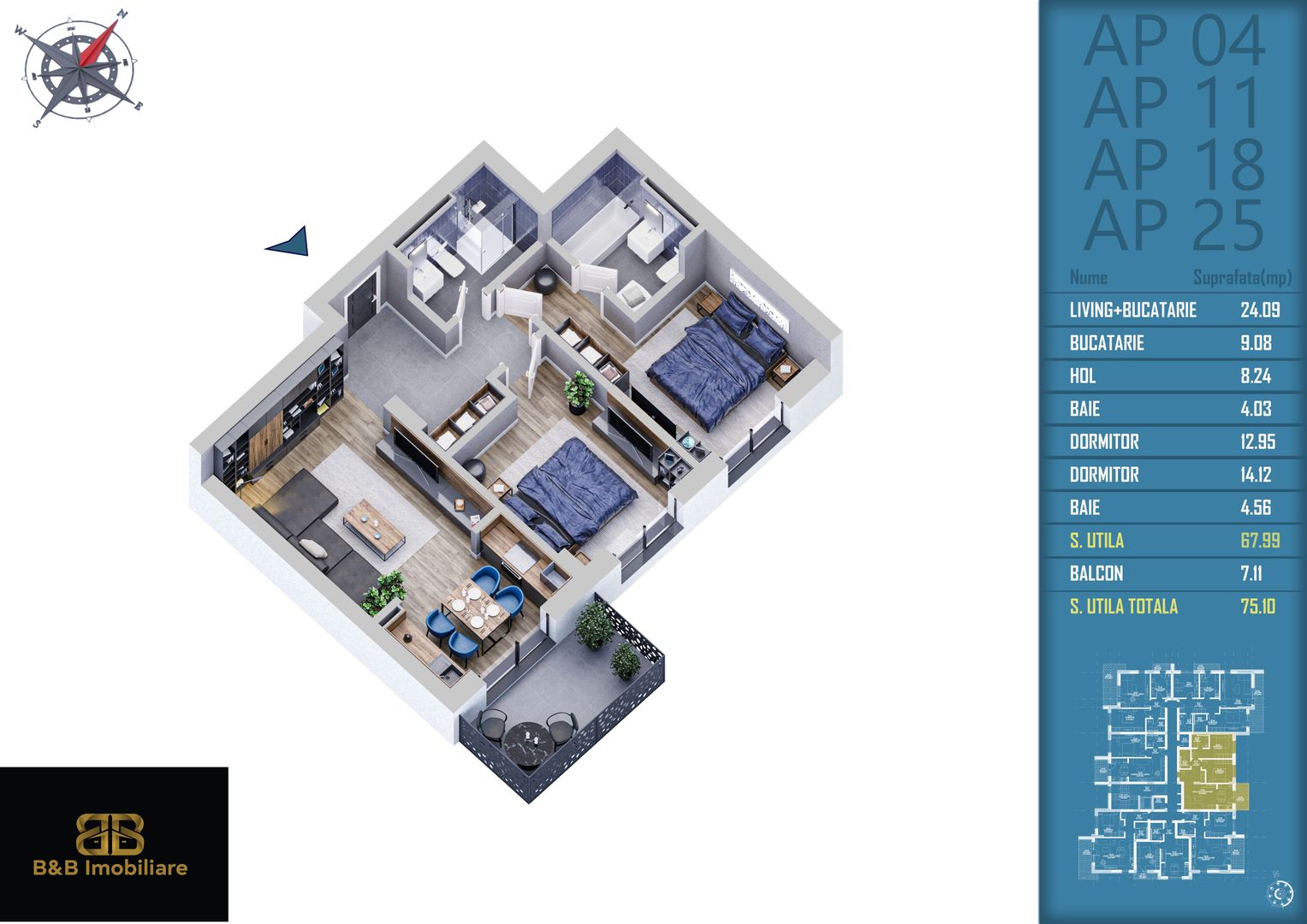 3 camere  finalizare rapida Titan -Pallady parcul Teilor - Schiță 13