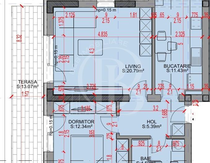 Apartament 2 camere-Decomandat-Theodor Pallady-Sector 3 - Schiță 8