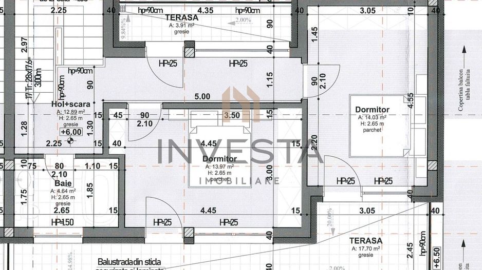 Ap 4 camere  in imobil tip vila, 116 mp utili + terasa 17 mp! - Schiță 3