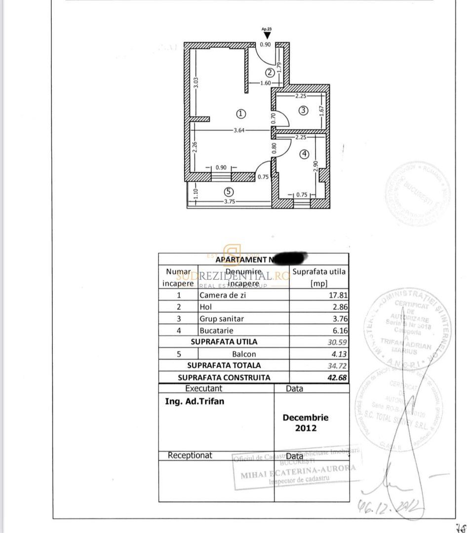 Garsoniera in Confort Urban Residence, gata de mutare, Salaj, Sector 5 - Schiță 9