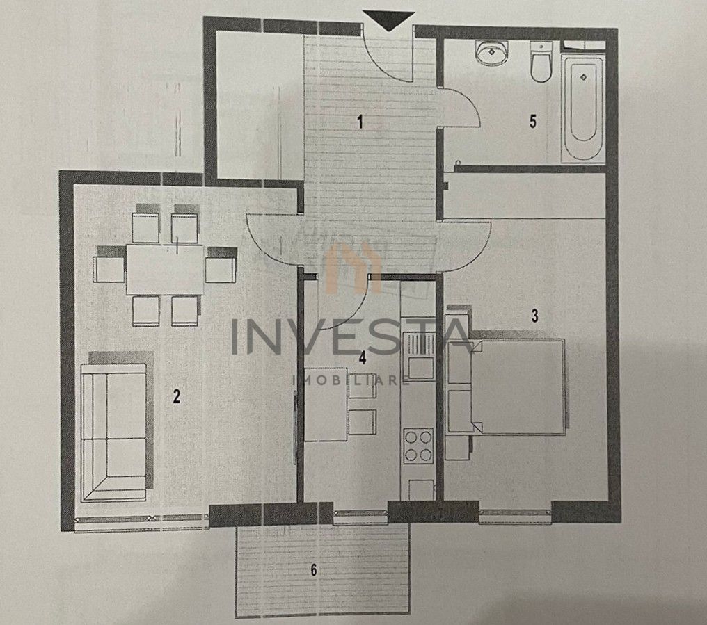 Apartament 3 camere de vanzare, bloc nou, zona strazii Frunzisului - Schiță 10