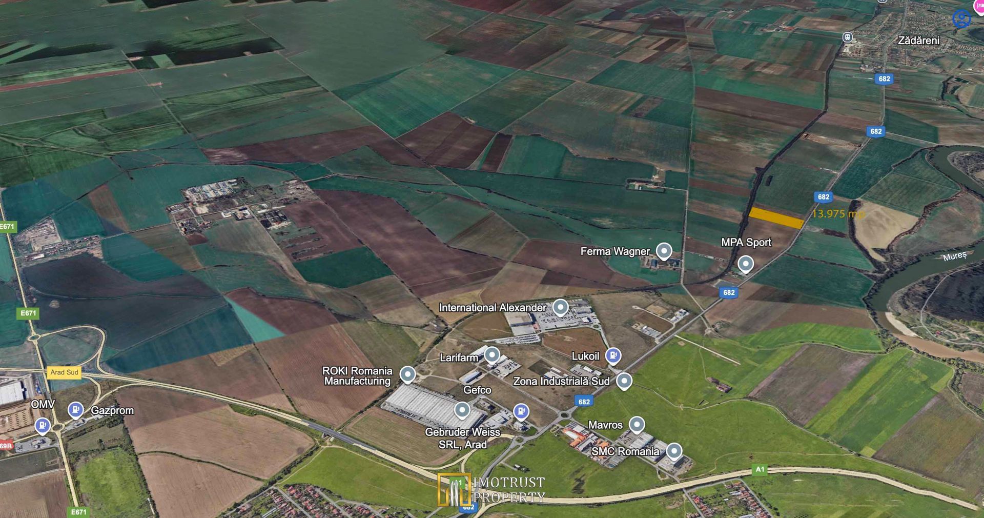 Teren industrial 13.975 mp – Zona Industrială Sud Arad, acces rapid A1 - Poză 3