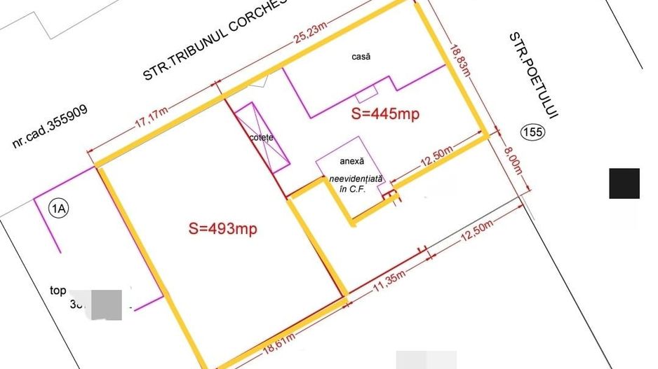 Teren 938 mp cu casa, amplasare pe colt, vad comercial, zona Gai - Poză 2