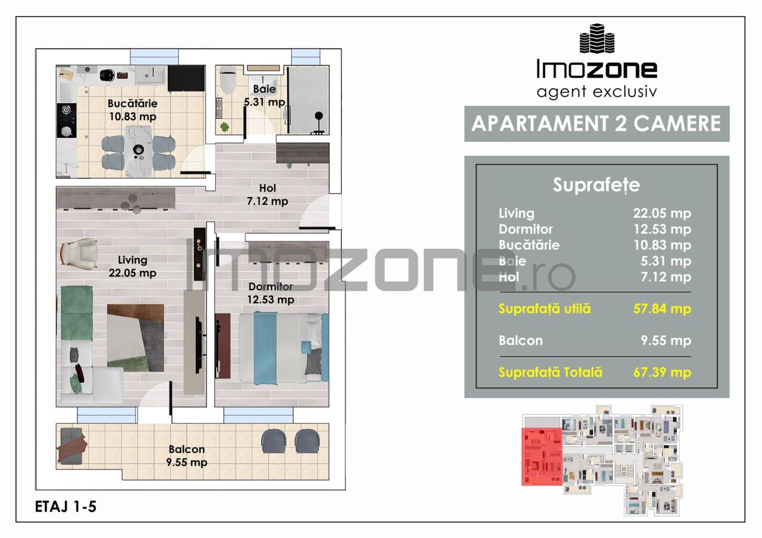 2 Camere | la 5 min de Metrou Pacii | 67 mp | Balcon | Bloc Nou | Comision 0% - Poză 7