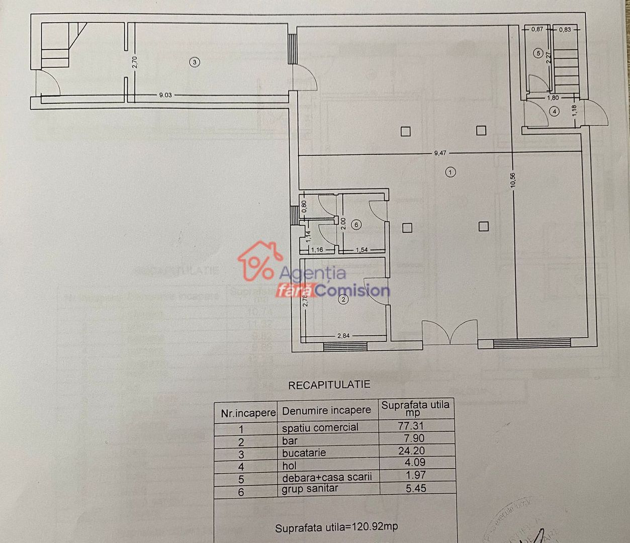 Spatiu Comercial, 114mp, Podul de Fier, 1450 euro - Poză 1