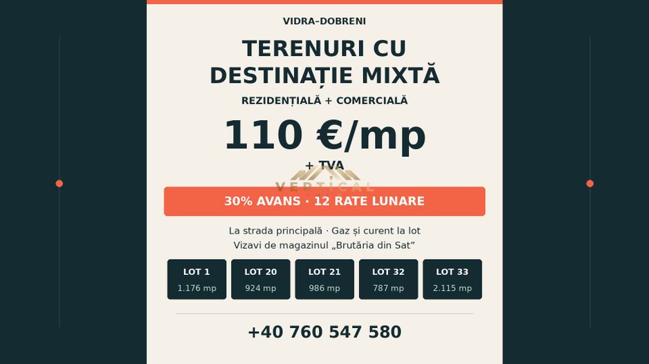 Exclusivitate teren rezidential/comarcial Berceni-Vidra - Poză 1