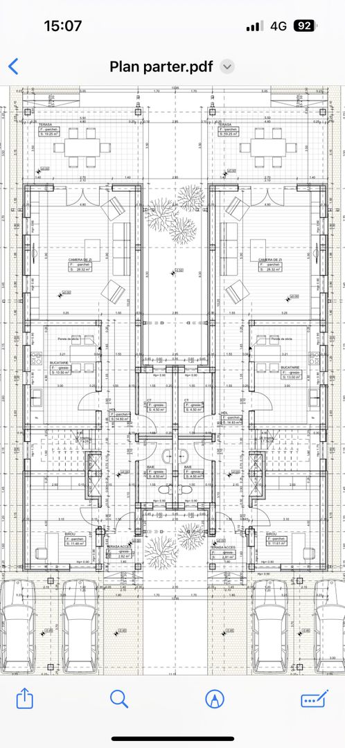 Duplex despartit prin spatiu tehnic  - teren 500mp - Poză 6