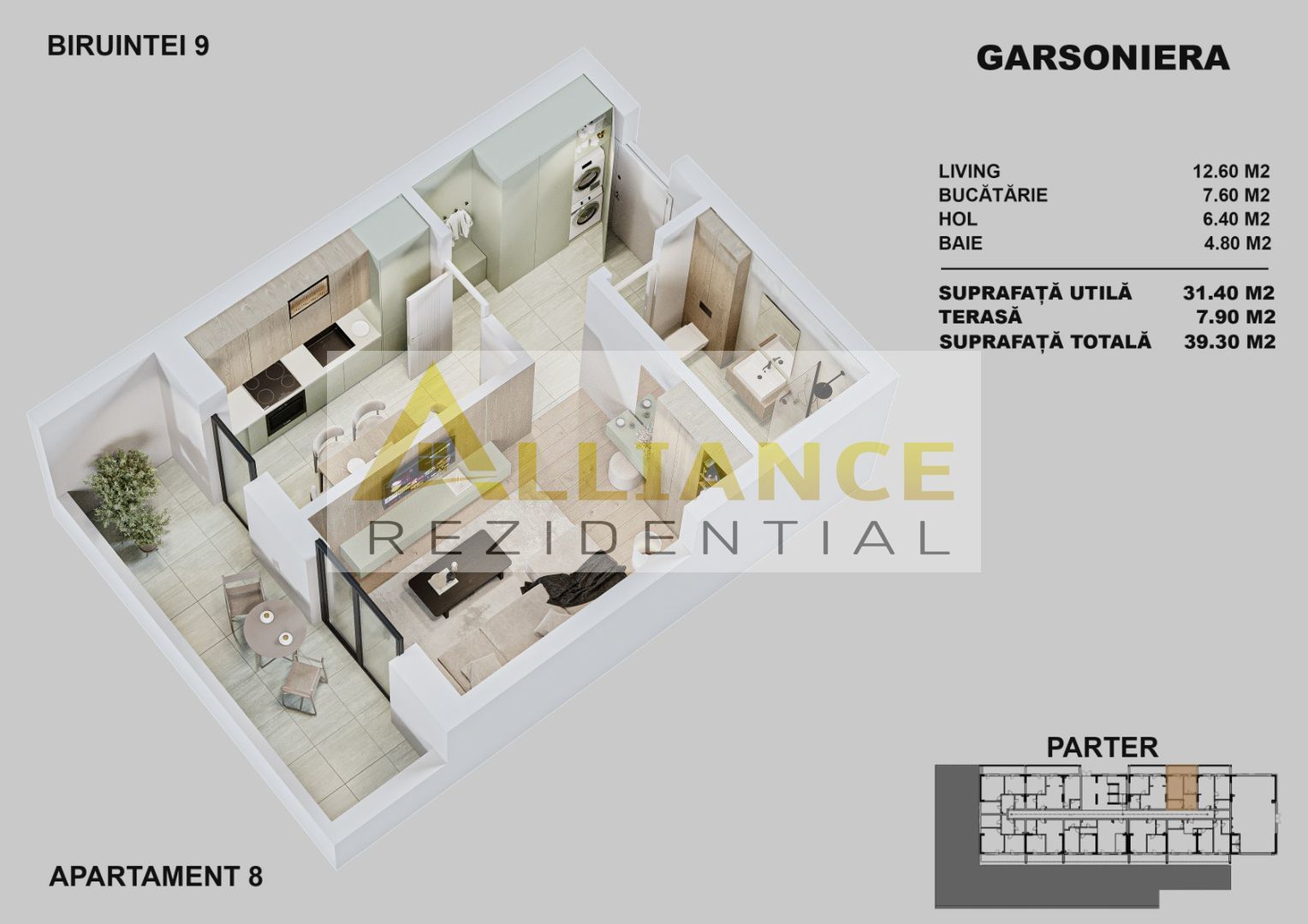 APARTAMENTE NOI CU CURTE PROPRIE | STR. BIRUINTEI I METROU - Poză 3