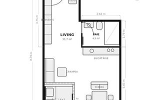 Studio Modern | Ivory Residence | 40 mp - Schiță 6
