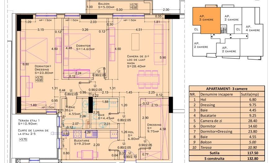 Apartament 3 camere spatios I Zona Aerogarii –  Imobil tip boutique - Poză 2
