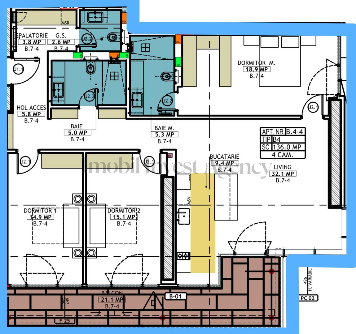 Apartament cu 4 camere de vanzare in Herastrau - Schiță 9