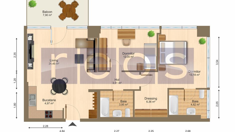 INCHIRIERE 3 CAMERE | ONE ELIADE | MOBILAT SI UTILAT LUX | VEDERE LAC - Poză 17