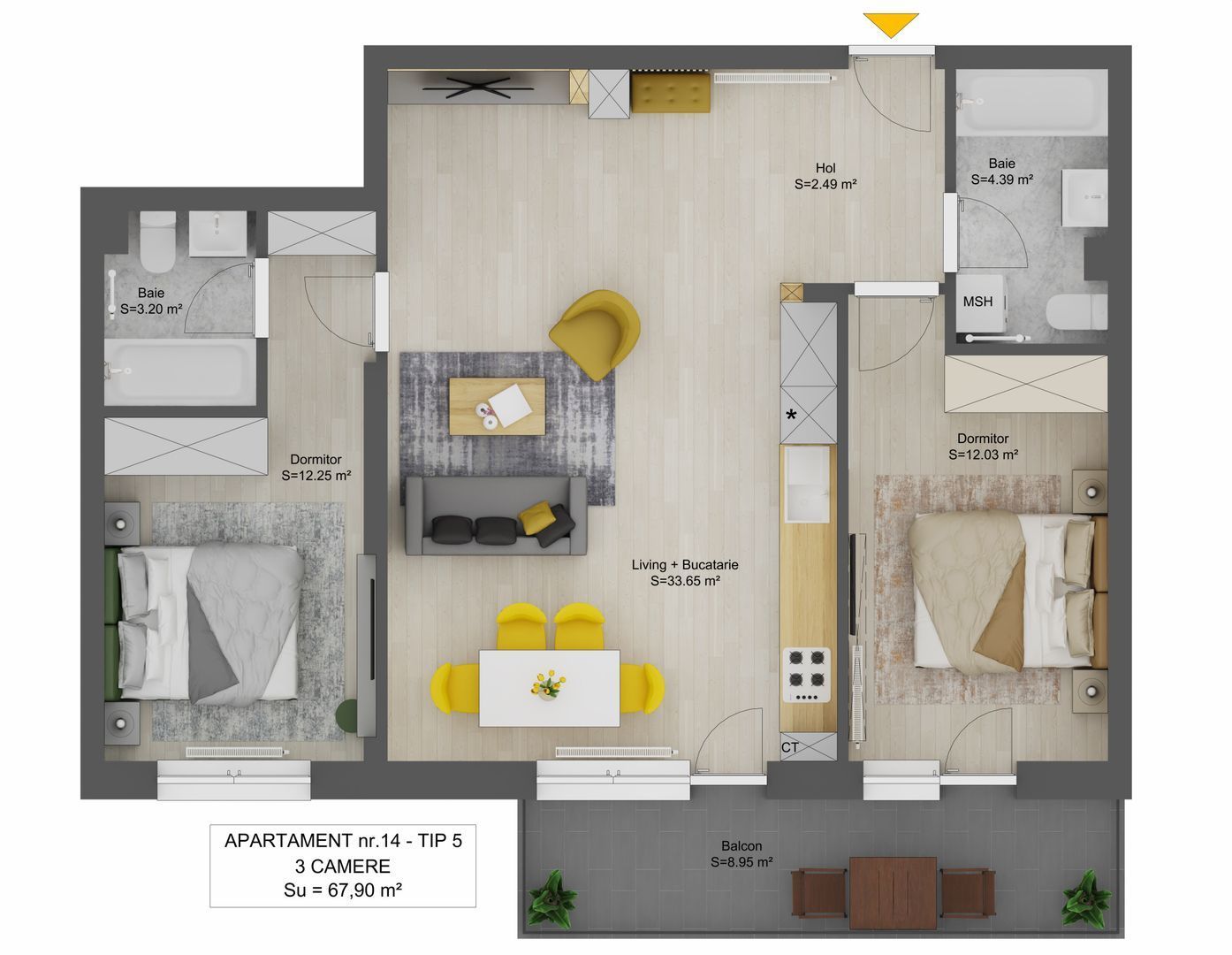 Apartament 3 camere LA CHEIE, Doamna Stanca - Schiță 1