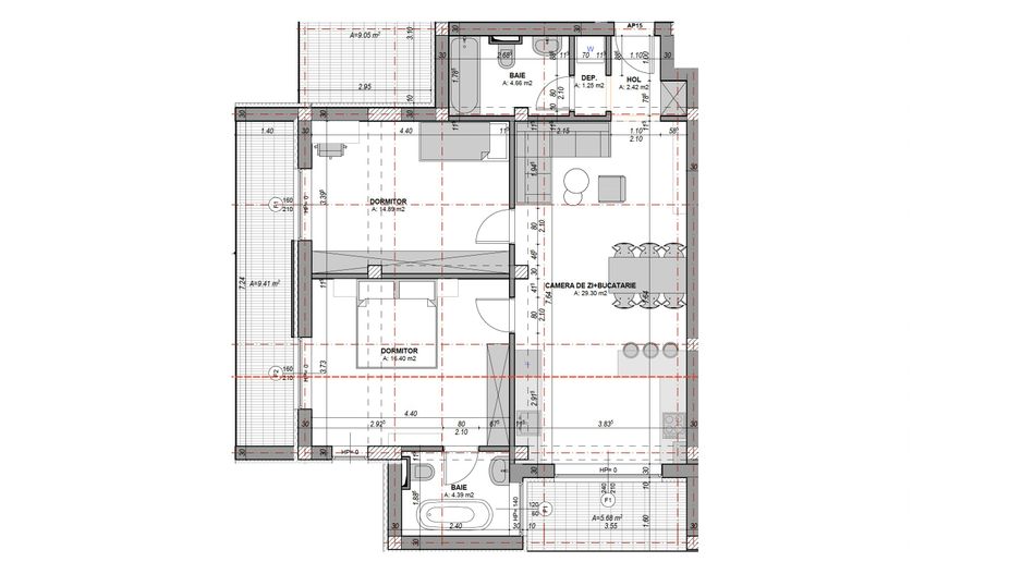 Apartament 3 camere cu 2 bai si 2 terase  - etaj 1, finisat la cheie - Poză 5