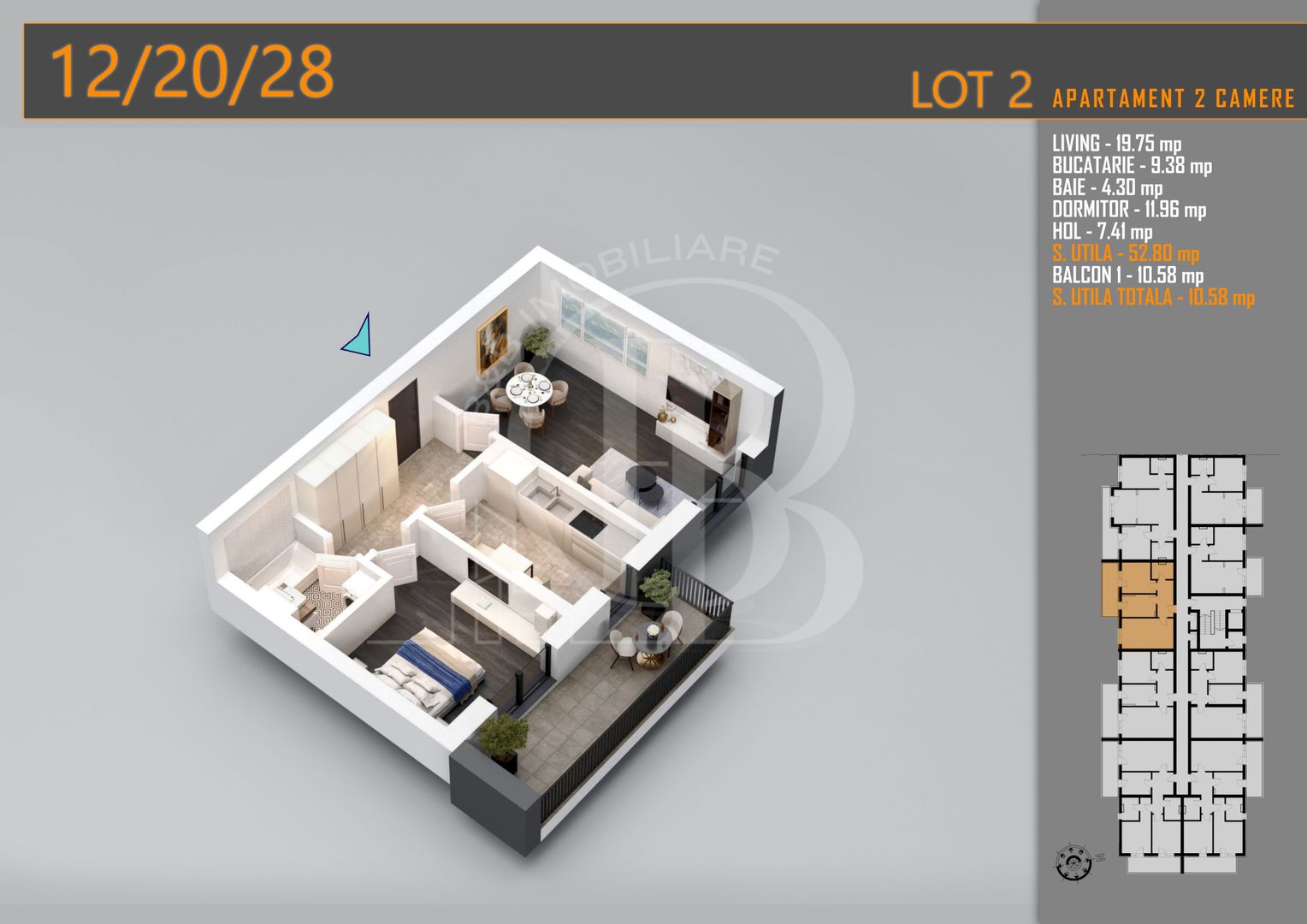 Apartament Decomandat 2 camere - Th. Pallady Metrou N. Teclu - Schiță 6
