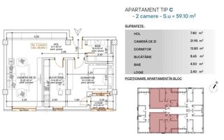 Intabulat 2 cam.Dec.,59mp-108000euro cu TVA+loc parcare-.V. Lupului - Poză 7