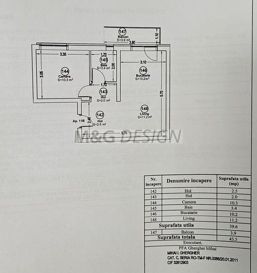 Apartament 2 camere Giroc - Schiță 9