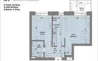 Apartament 2 camere I Nusco City Faza 2 I 159500 + Tva - Poză 7