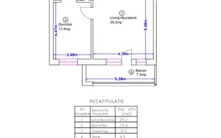 VANZARE 2 CAMERE MTM PIPERA | 54.6MP | NEMOBILAT | NOU | TERASA | - Schiță 18