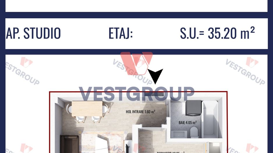 Apartament 1 camere Proiect Weiner 5 Chiajna Vest Group - Poză 1