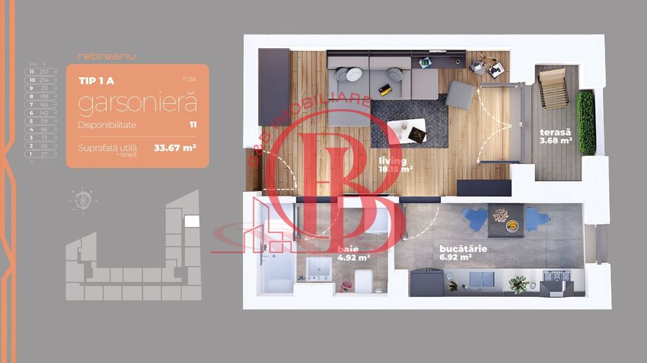 Garsoniera – Titan – Auchan 1 Decembrie 1918, Sector 3 - Schiță 2