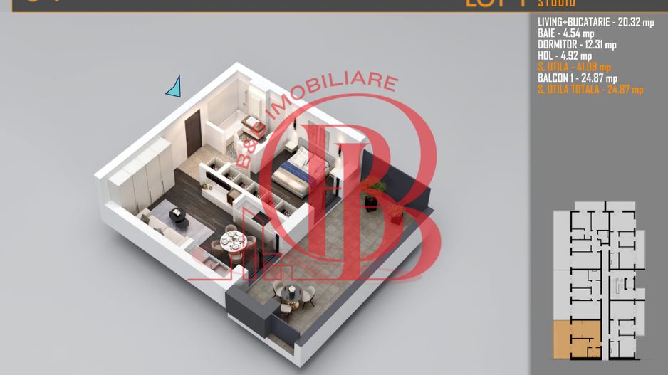 Apartament 2 camere cu Terasa-Theodor Pallady - Schiță 6