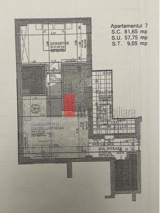 Apartament 2 camere lux Centrul Civic parcare subterana - Schiță 9