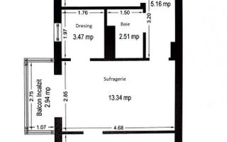 Dacia | 2 Camere | Etaj Intermediar | Centrala Proprie - Schiță 8