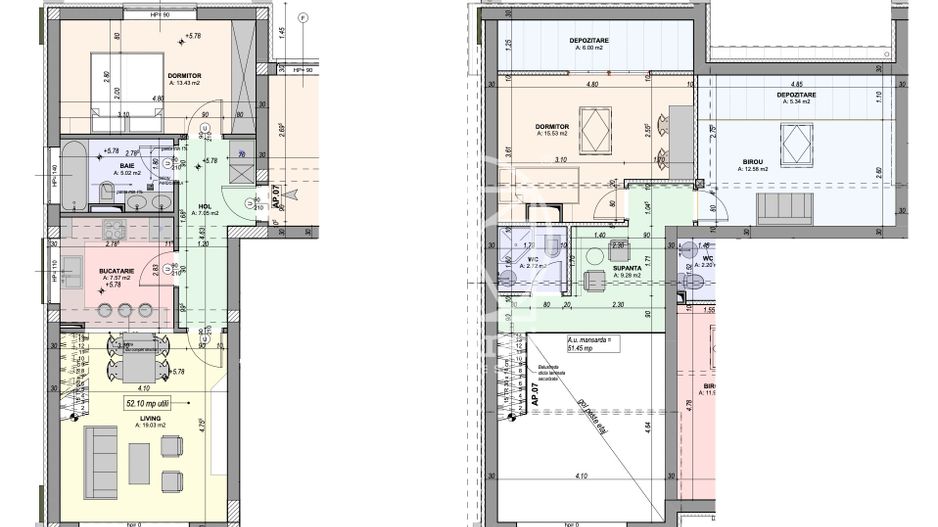 Penthouse 4 camere - mobilat si utilat - intabulat (WNCL-49F- DO-ap.7) - Poză 14