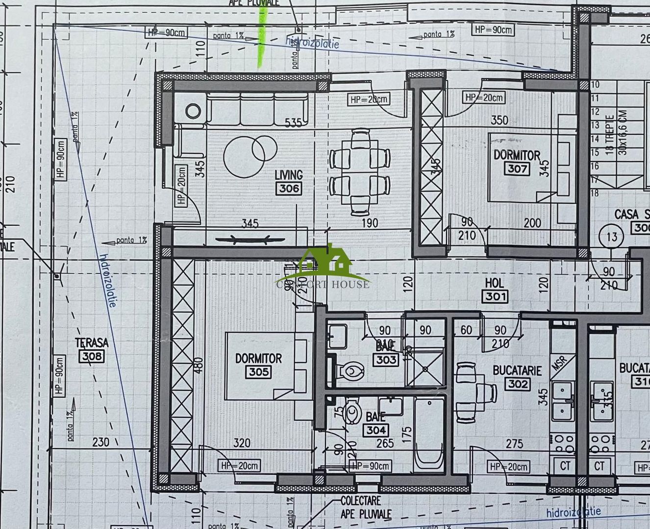 Apartament 3 camere, bloc nou, P+3, Ap.13, Et. 3, Bl.2 - Poză 6