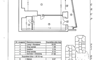 Apartament 2 camere | mobilat si utilat | UpGround etaj 7 - Schiță 19