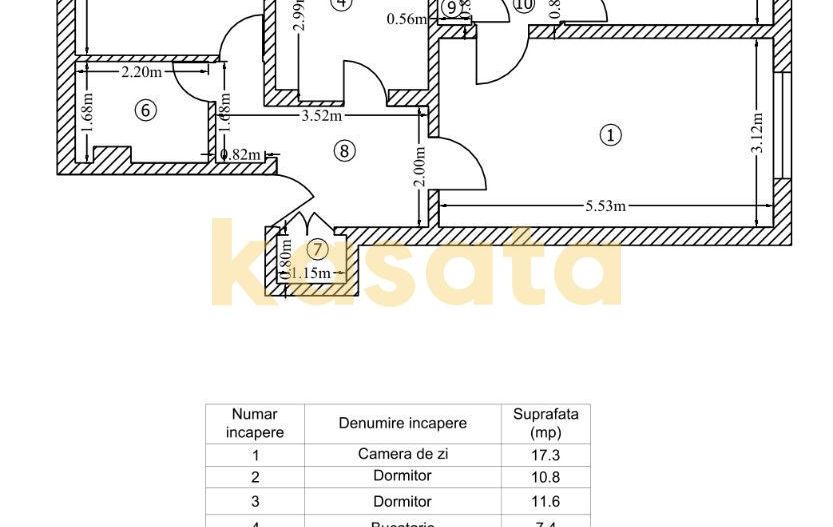 OPORTUNITATE | APARTAMENT 3 CAMERE | COLENTINA | CENTRALA  | RENOVAT - Schiță 9