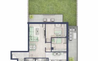 Apartament 3 camere la parter cu grădină și terasă generoasă, Sibiu - Schiță 12