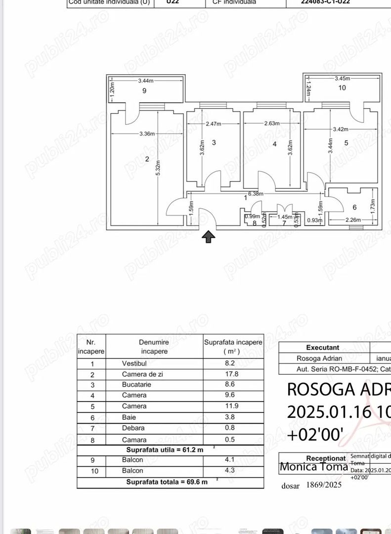 De vanzare apartament 3 camere renovat total, Rahova/Teius - Poză 10