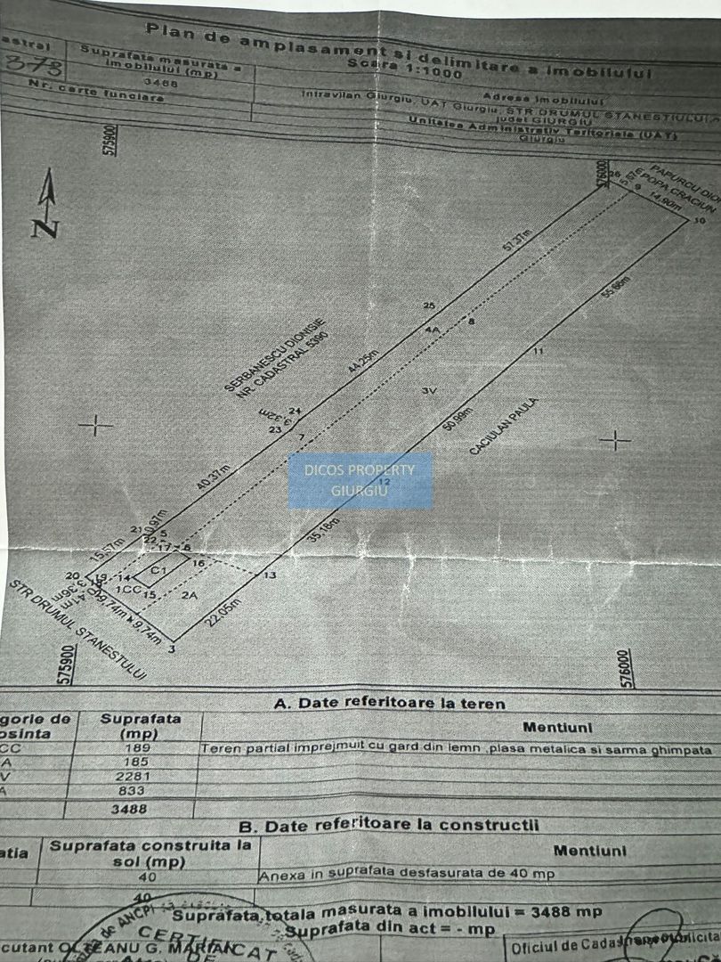 De  Vânzare Teren 3.488 mp  – Drumul Stăneștiului,Giurgiu - Poză 3