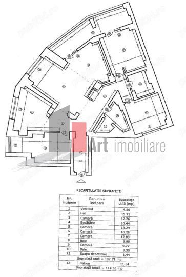 APARTAMENT 4 CAMERE  ULTRACENTRAL. - Poză 9