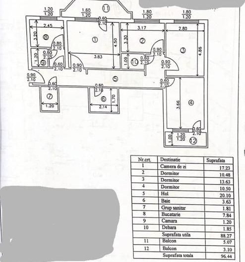 vand apartament 4 camere decomandat, etaj 3/9 Metrou Lujerului - Poză 9