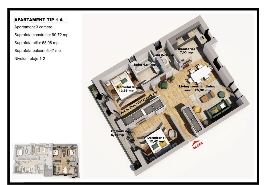 Ap 3 camere Kamsas Baba Novac - Poză 7