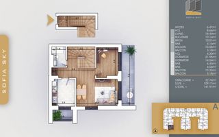 3 camere  duplex -  Titan Pallady  7 min Metrou N Teclu - Schiță 14