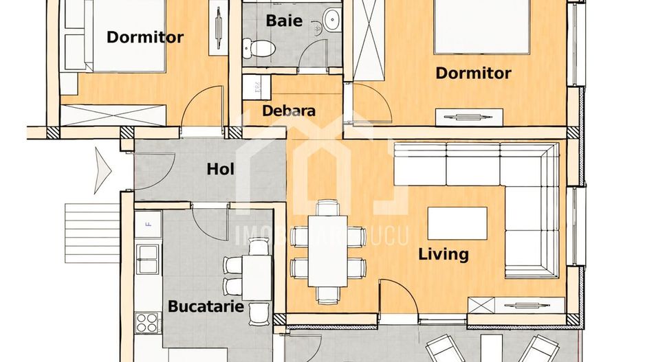 Apartament 3 camere | 65mp | Balcon | Parcare | Bloc Nou | Apahida - Poză 2